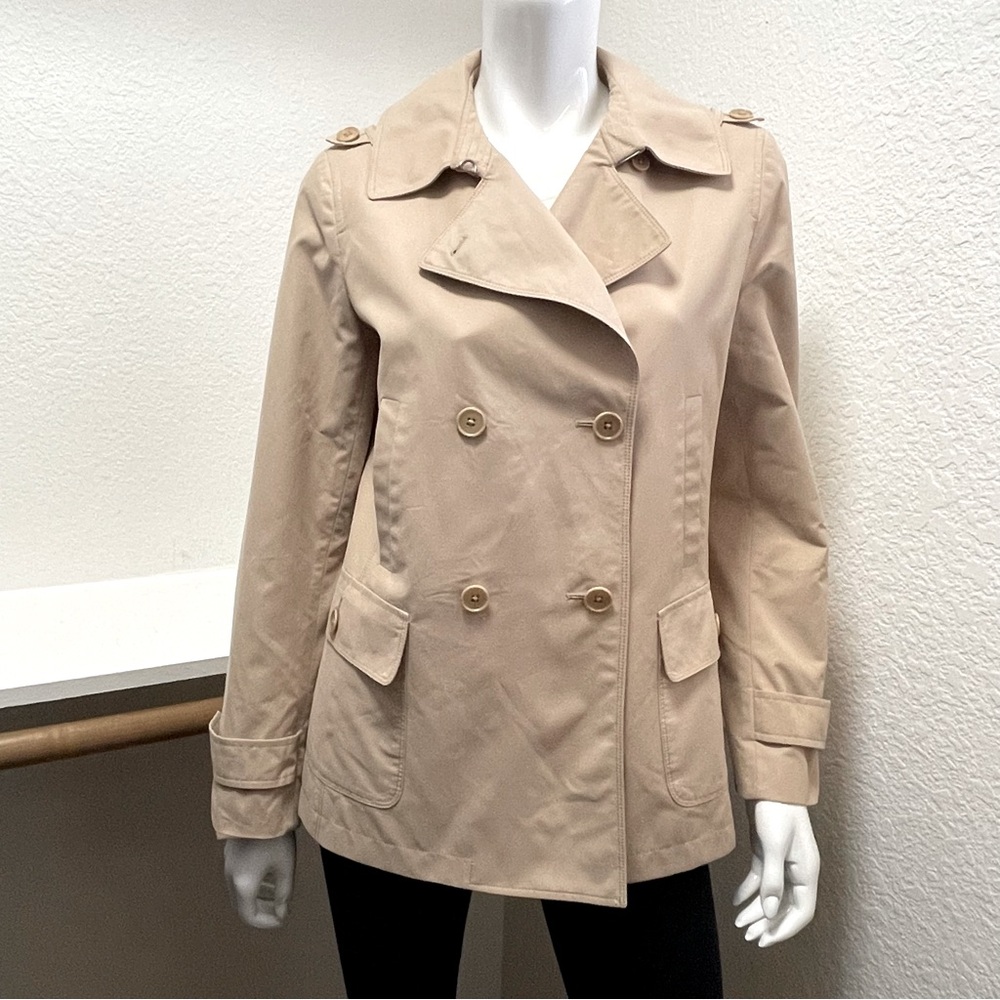 TALBOTS Classic Tan Peacoat - Size 8